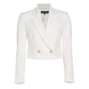 RACHEL ZOE White Cropped Blazer with Gold Buttons S NWOT